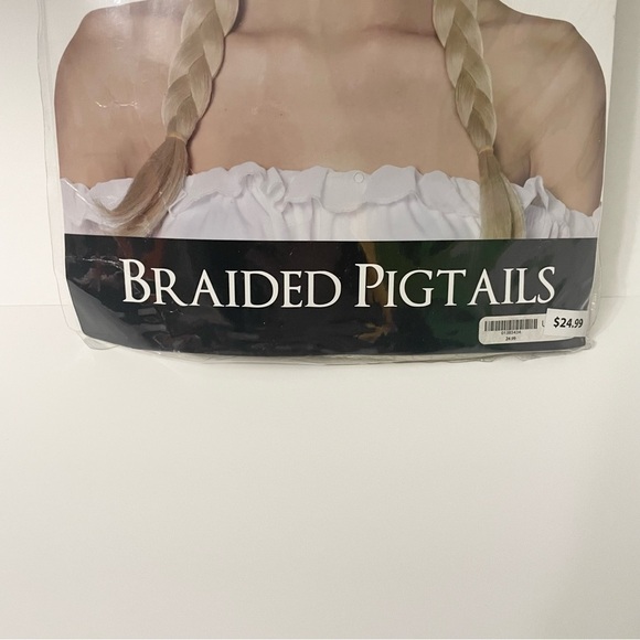 Spirit Blonde Braided Pigtails Wig Halloween - Picture 3 of 13